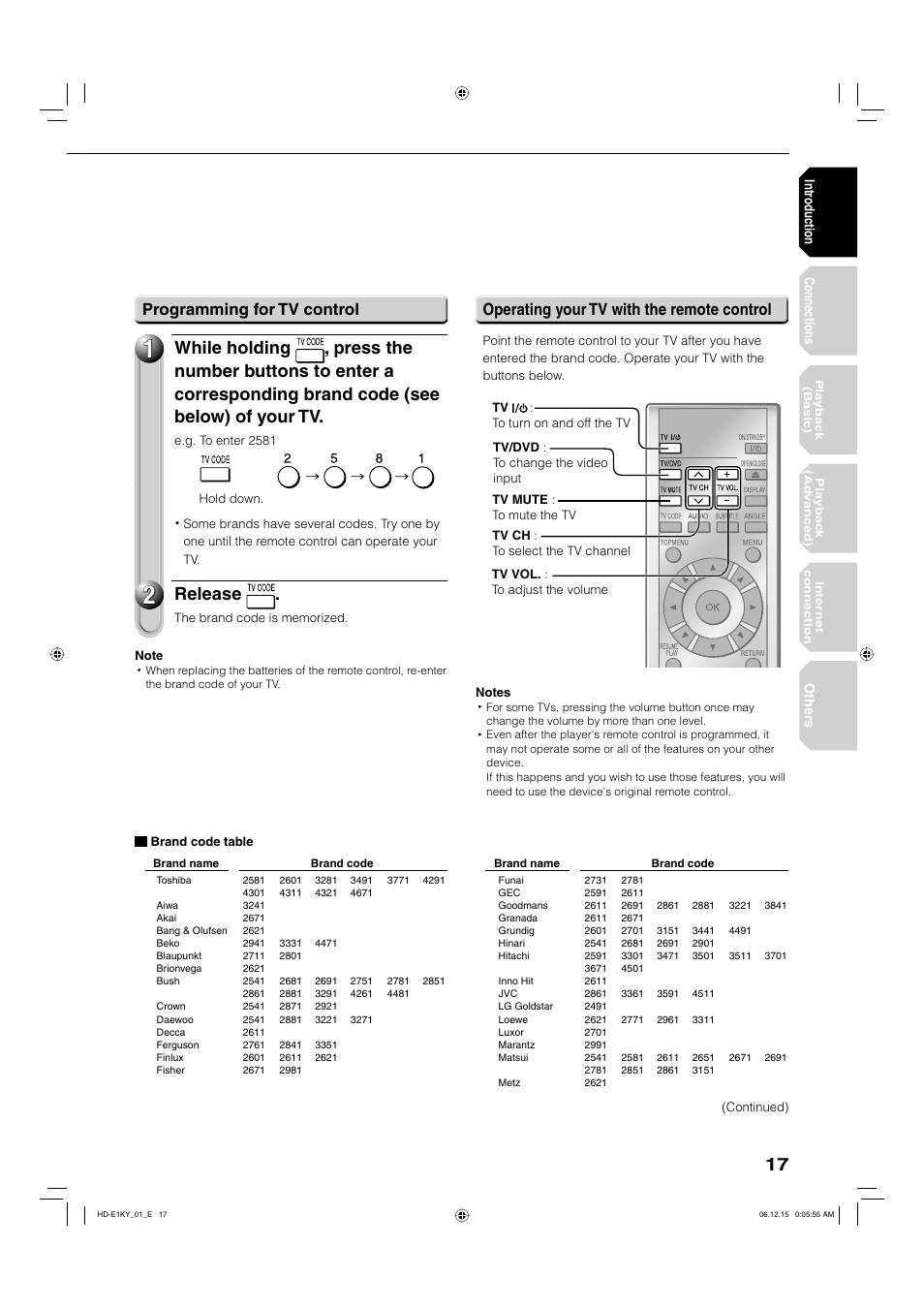 Release | Toshiba HD-E1KY User Manual | Page 17 / 72