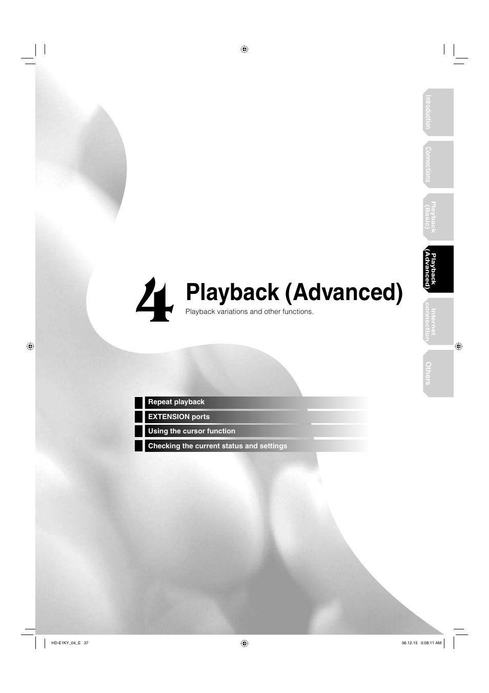 Playback (advanced) | Toshiba HD-E1KY User Manual | Page 37 / 72