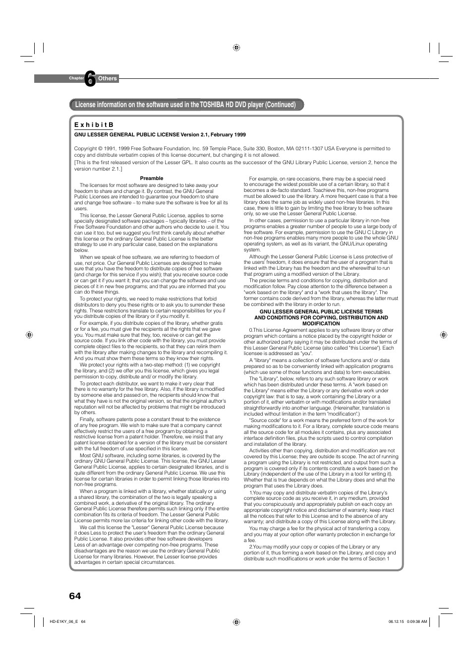 Toshiba HD-E1KY User Manual | Page 64 / 72