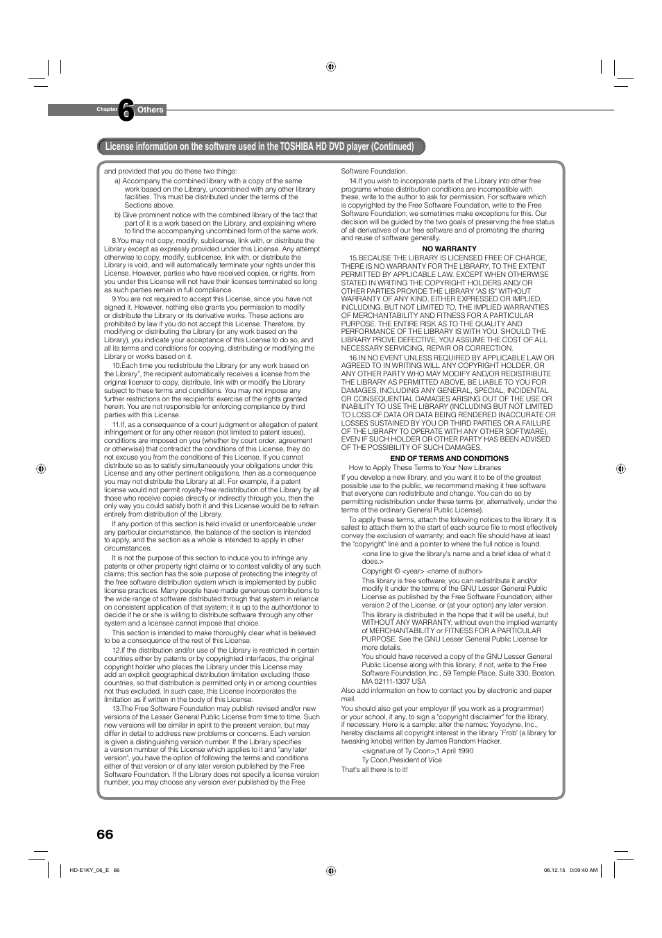 Toshiba HD-E1KY User Manual | Page 66 / 72