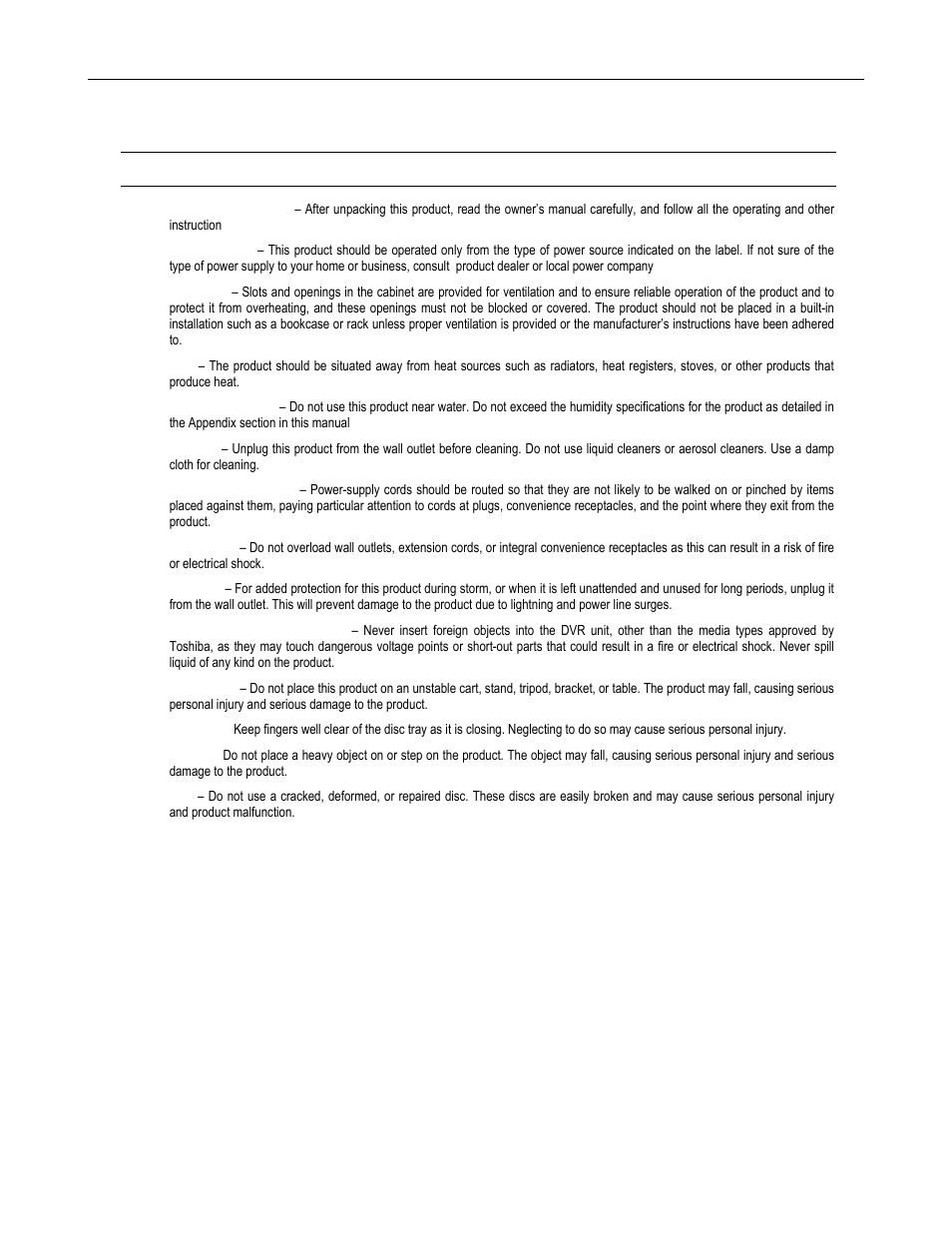 Important safeguards | Toshiba SURVELILLIX HVR32-X User Manual | Page 6 / 135
