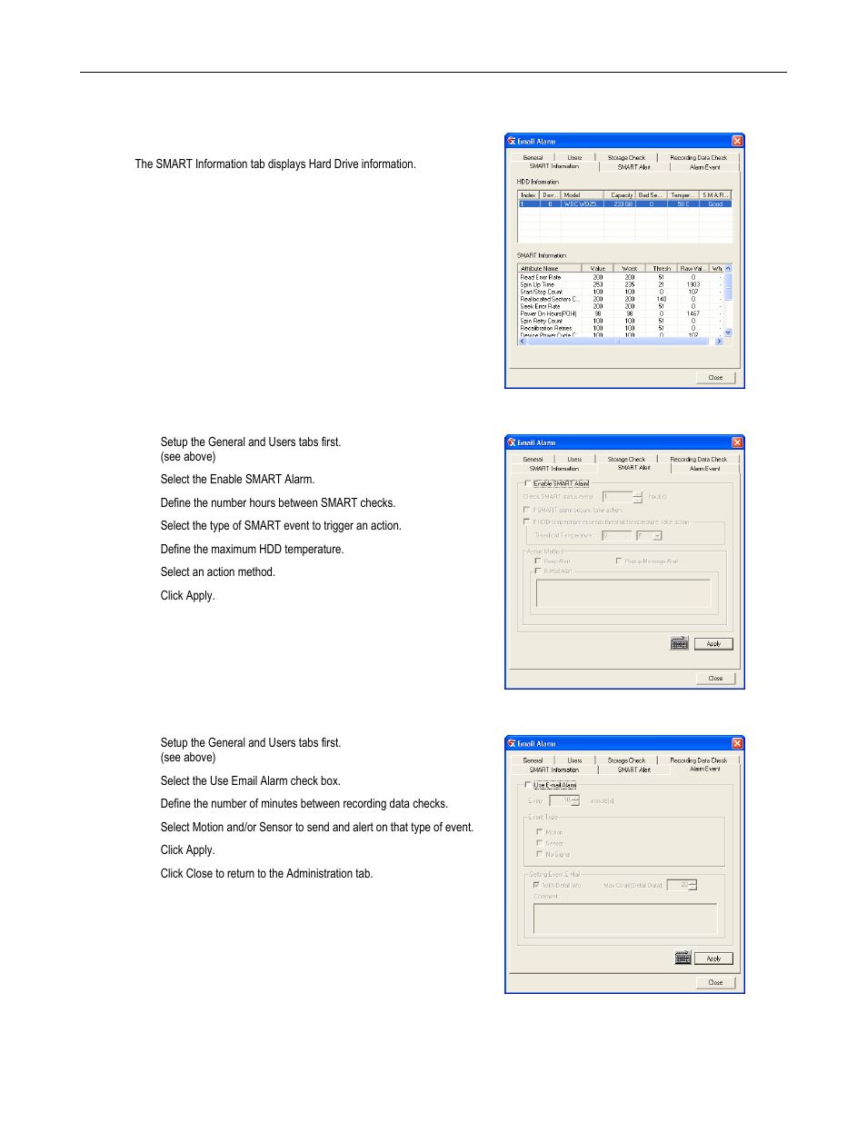 Smart information, Smart alert, Alarm event | Toshiba SURVELILLIX HVR32-X User Manual | Page 78 / 135