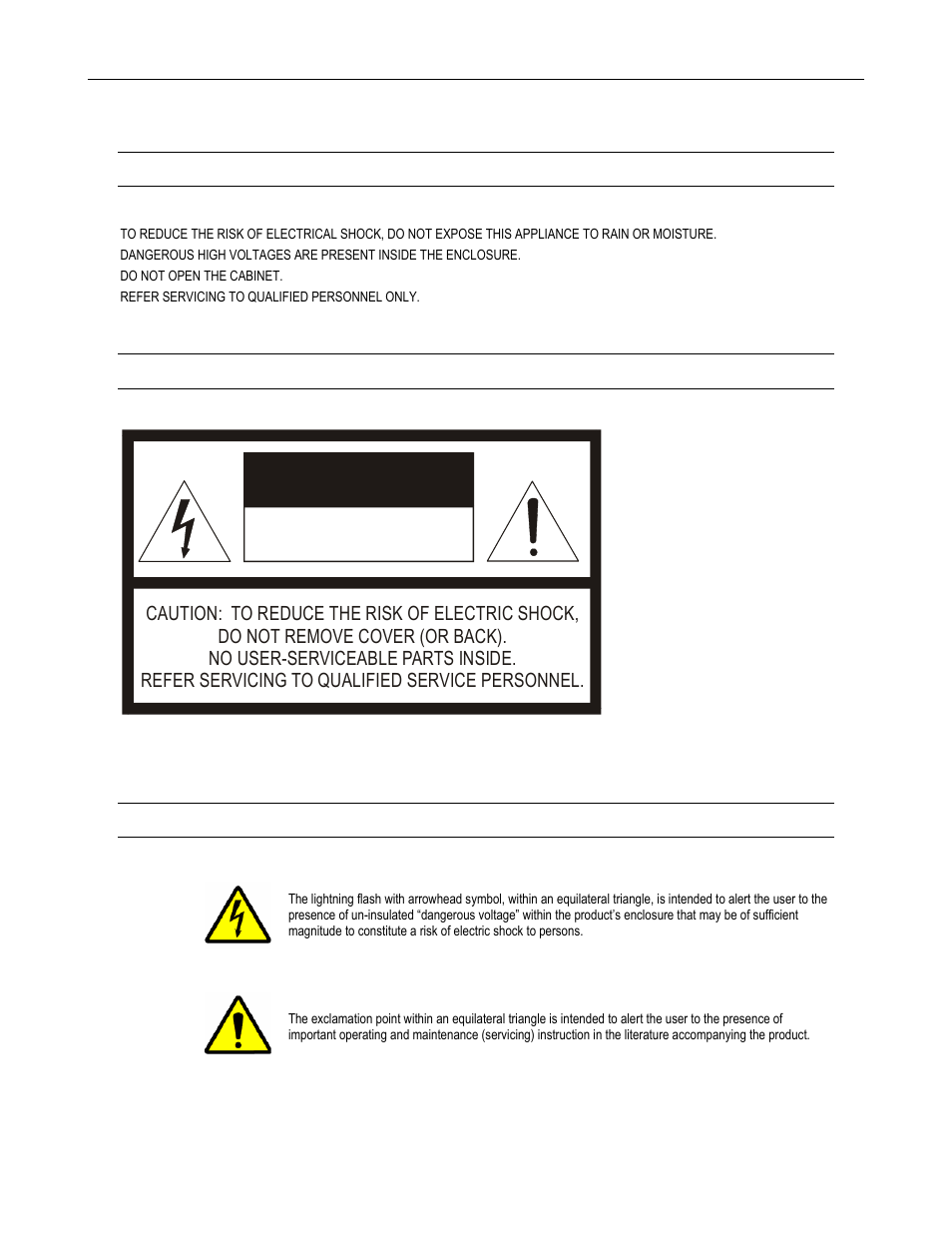 Risk of electric shock do not open | Toshiba SURVELILLIX HVR32-X User Manual | Page 9 / 135