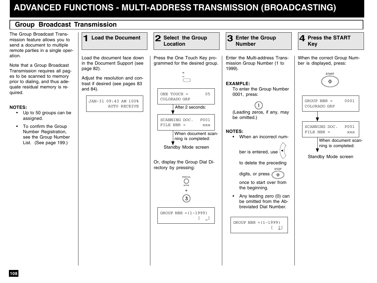 Group broadcast transmission | Toshiba e-STUDIO 170F User Manual | Page 110 / 244