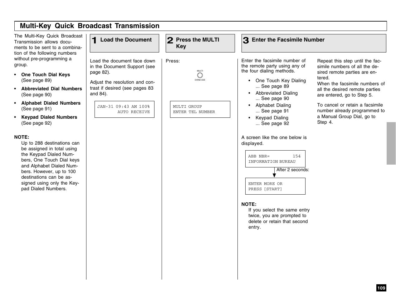 Multi-key quick broadcast transmission | Toshiba e-STUDIO 170F User Manual | Page 111 / 244