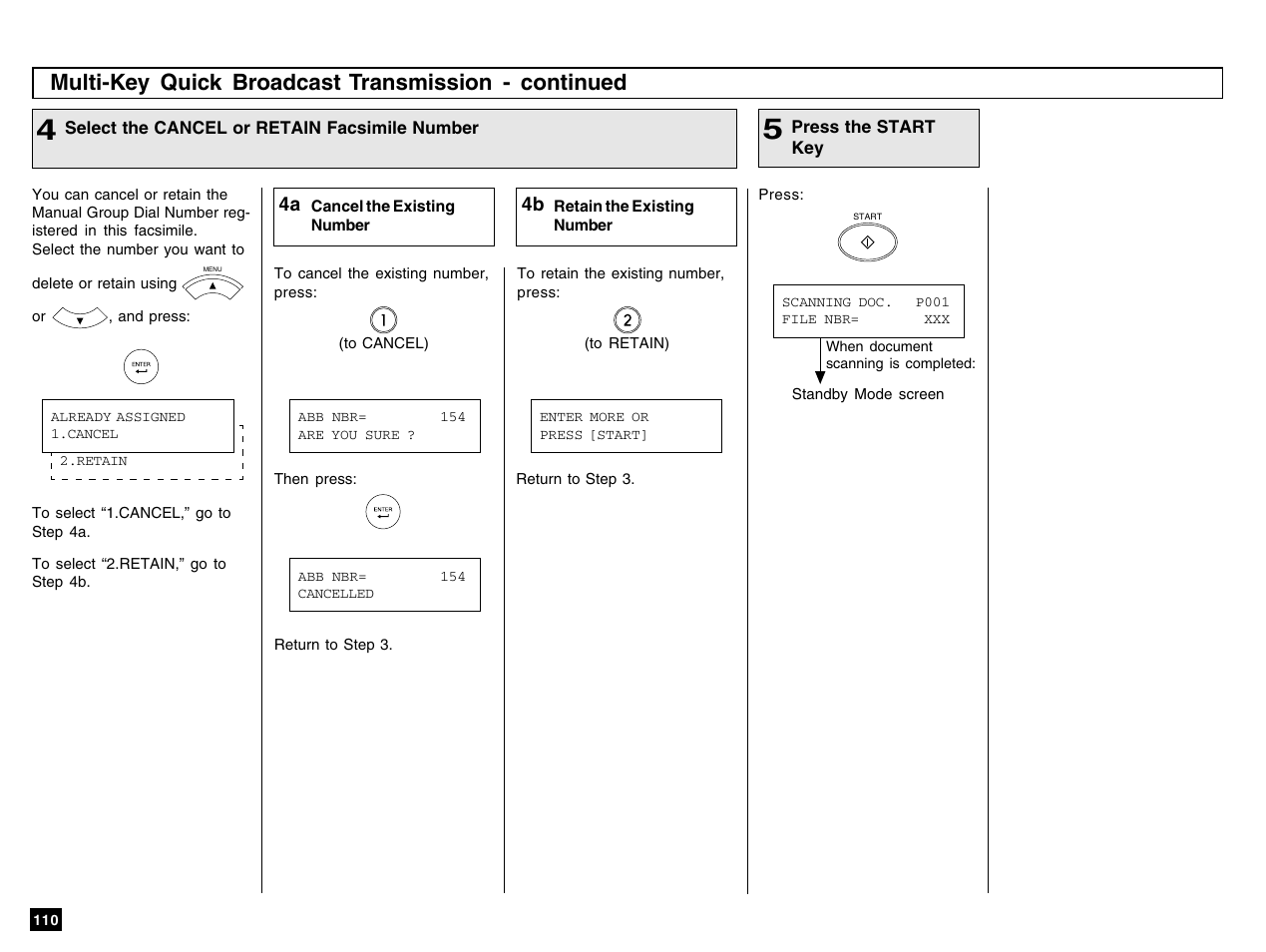 Multi-key quick broadcast transmission - continued | Toshiba e-STUDIO 170F User Manual | Page 112 / 244