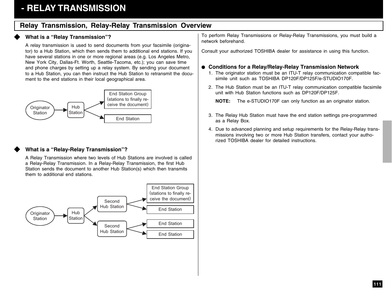 Relay transmission | Toshiba e-STUDIO 170F User Manual | Page 113 / 244