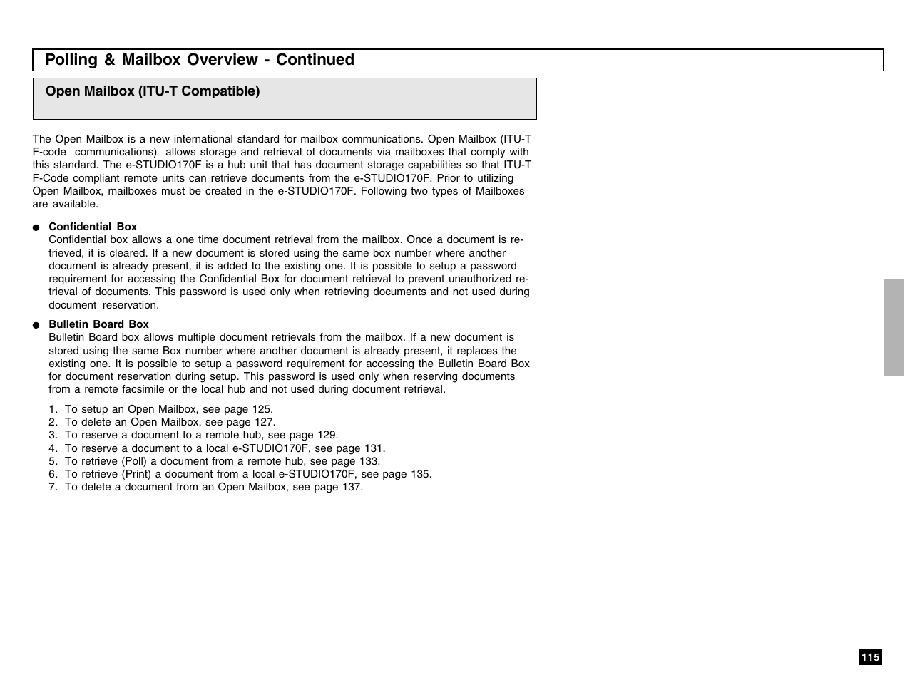 Polling & mailbox overview - continued | Toshiba e-STUDIO 170F User Manual | Page 117 / 244