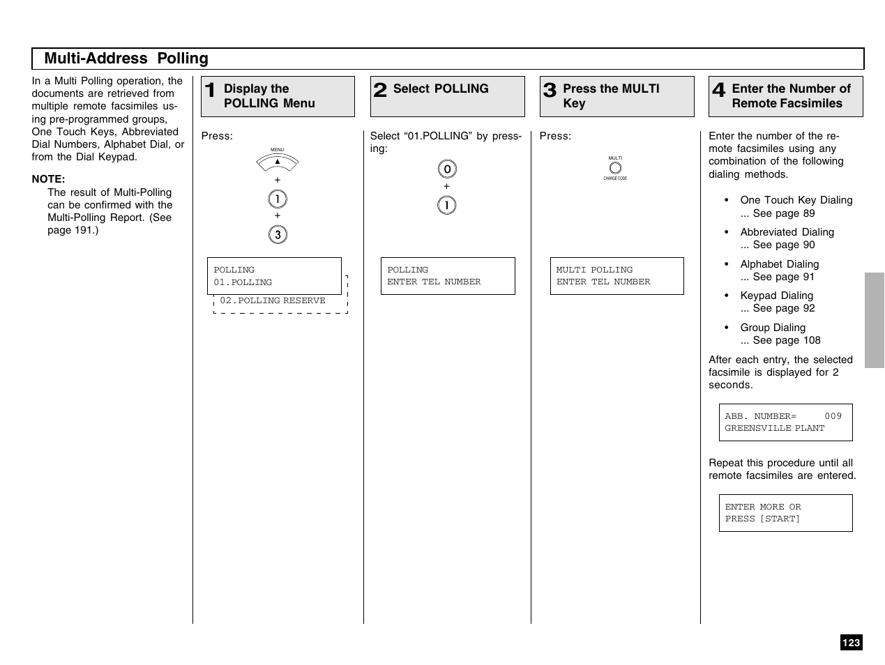 Multi-address polling | Toshiba e-STUDIO 170F User Manual | Page 125 / 244