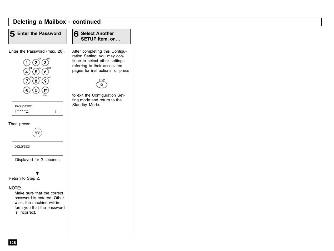 Deleting a mailbox - continued | Toshiba e-STUDIO 170F User Manual | Page 130 / 244