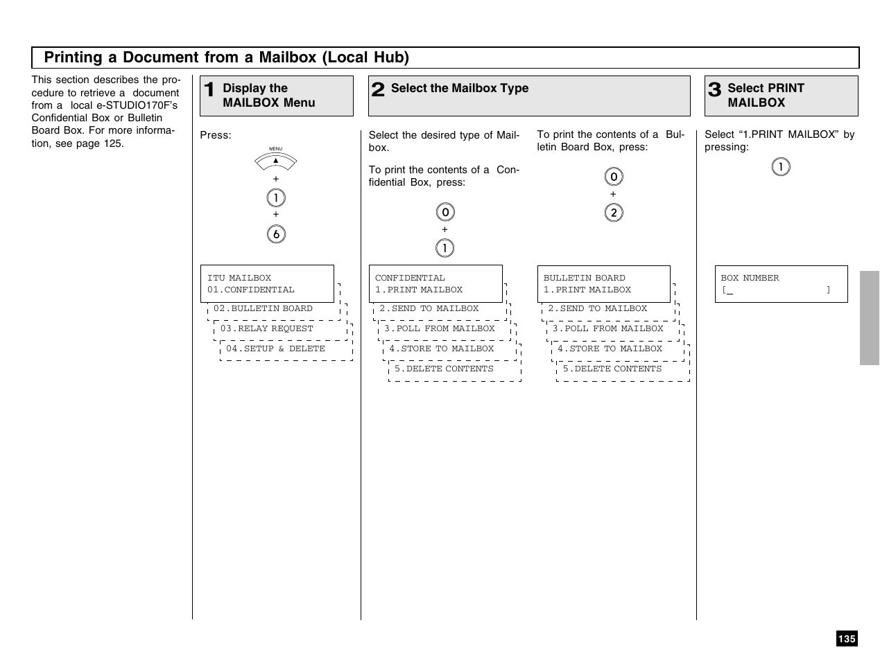 Printing a document from a mailbox (local hub) | Toshiba e-STUDIO 170F User Manual | Page 137 / 244