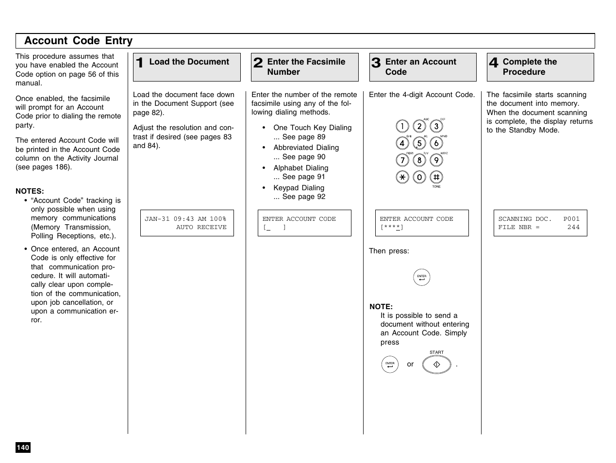 Account code entry | Toshiba e-STUDIO 170F User Manual | Page 142 / 244