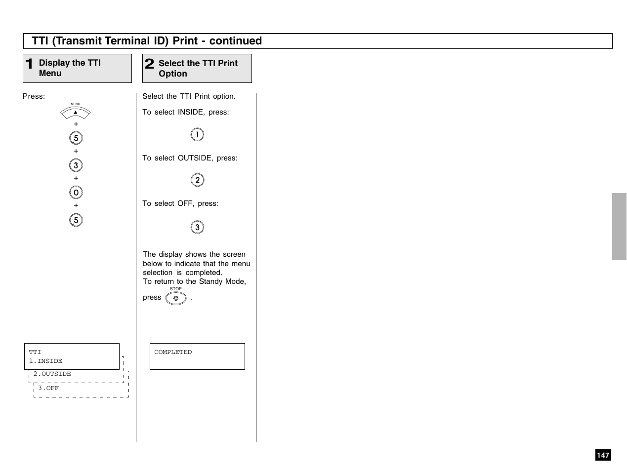 Tti (transmit terminal id) print - continued | Toshiba e-STUDIO 170F User Manual | Page 149 / 244