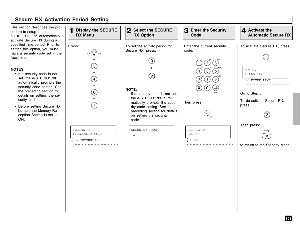 Secure rx activation period setting | Toshiba e-STUDIO 170F User Manual | Page 155 / 244