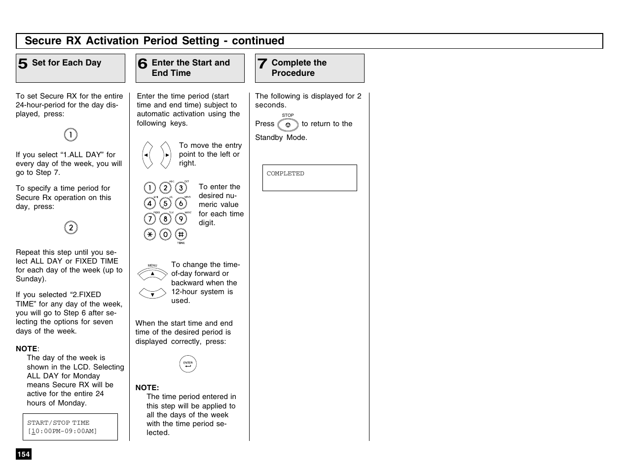 Secure rx activation period setting - continued | Toshiba e-STUDIO 170F User Manual | Page 156 / 244