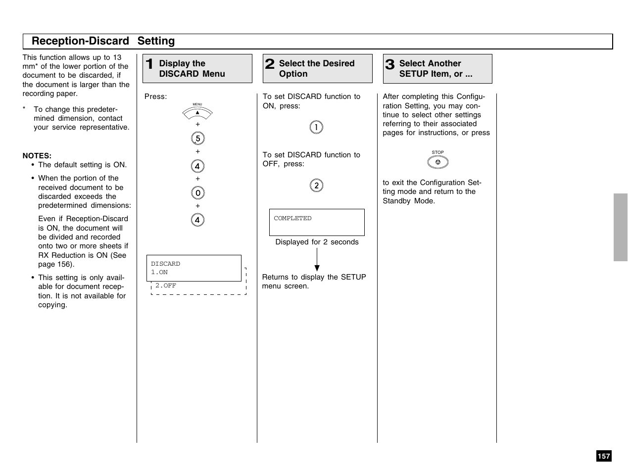 Reception-discard setting | Toshiba e-STUDIO 170F User Manual | Page 159 / 244