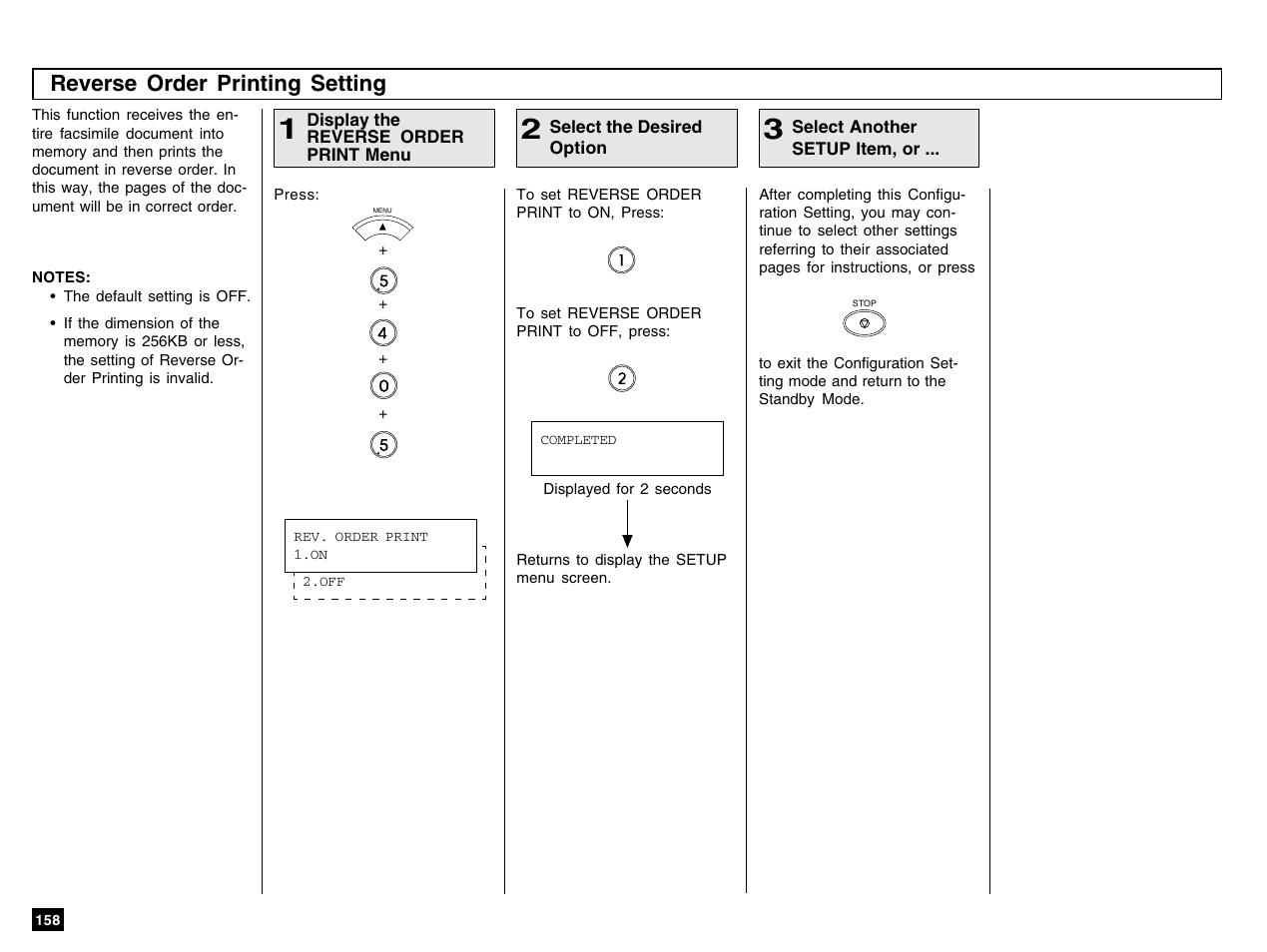 Reverse order printing setting | Toshiba e-STUDIO 170F User Manual | Page 160 / 244