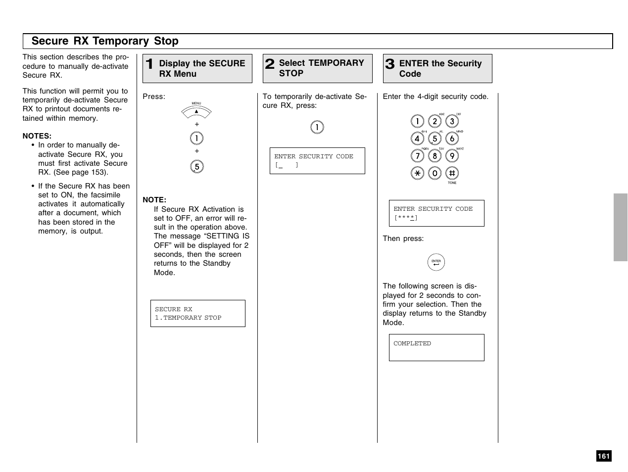 Secure rx temporary stop | Toshiba e-STUDIO 170F User Manual | Page 163 / 244