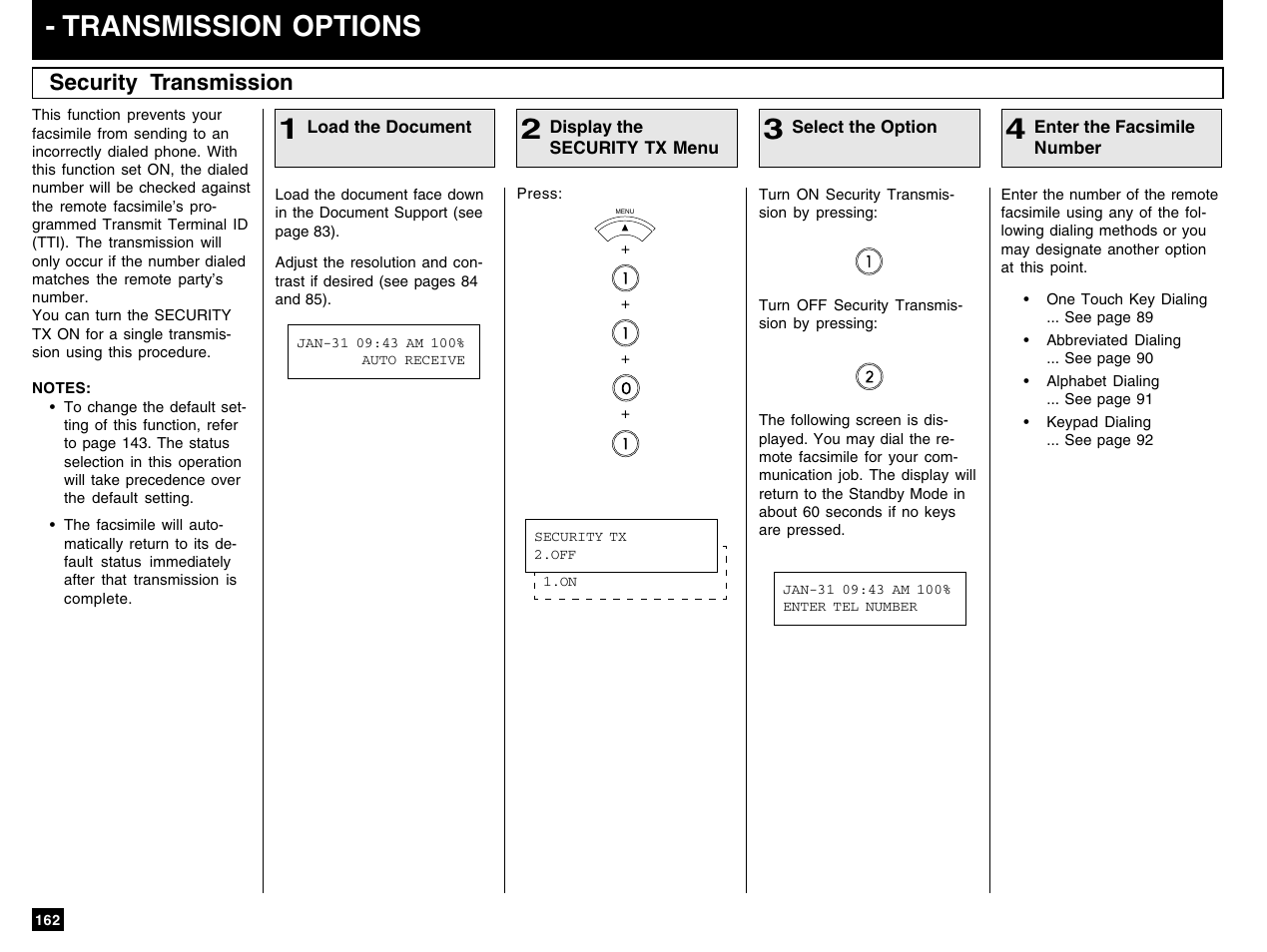 Transmission options, Security transmission | Toshiba e-STUDIO 170F User Manual | Page 164 / 244