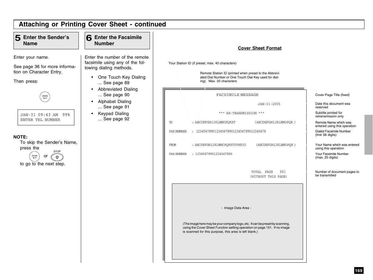 Attaching or printing cover sheet - continued | Toshiba e-STUDIO 170F User Manual | Page 171 / 244