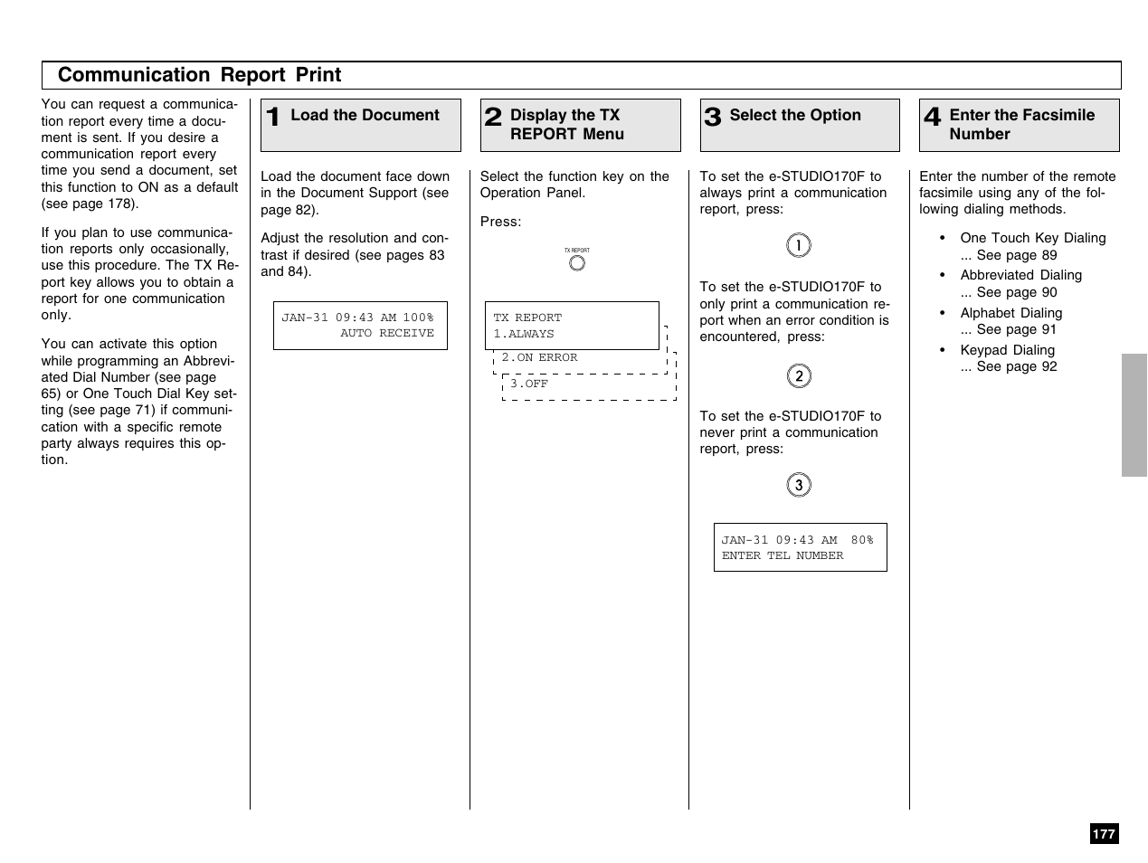 Communication report print | Toshiba e-STUDIO 170F User Manual | Page 179 / 244