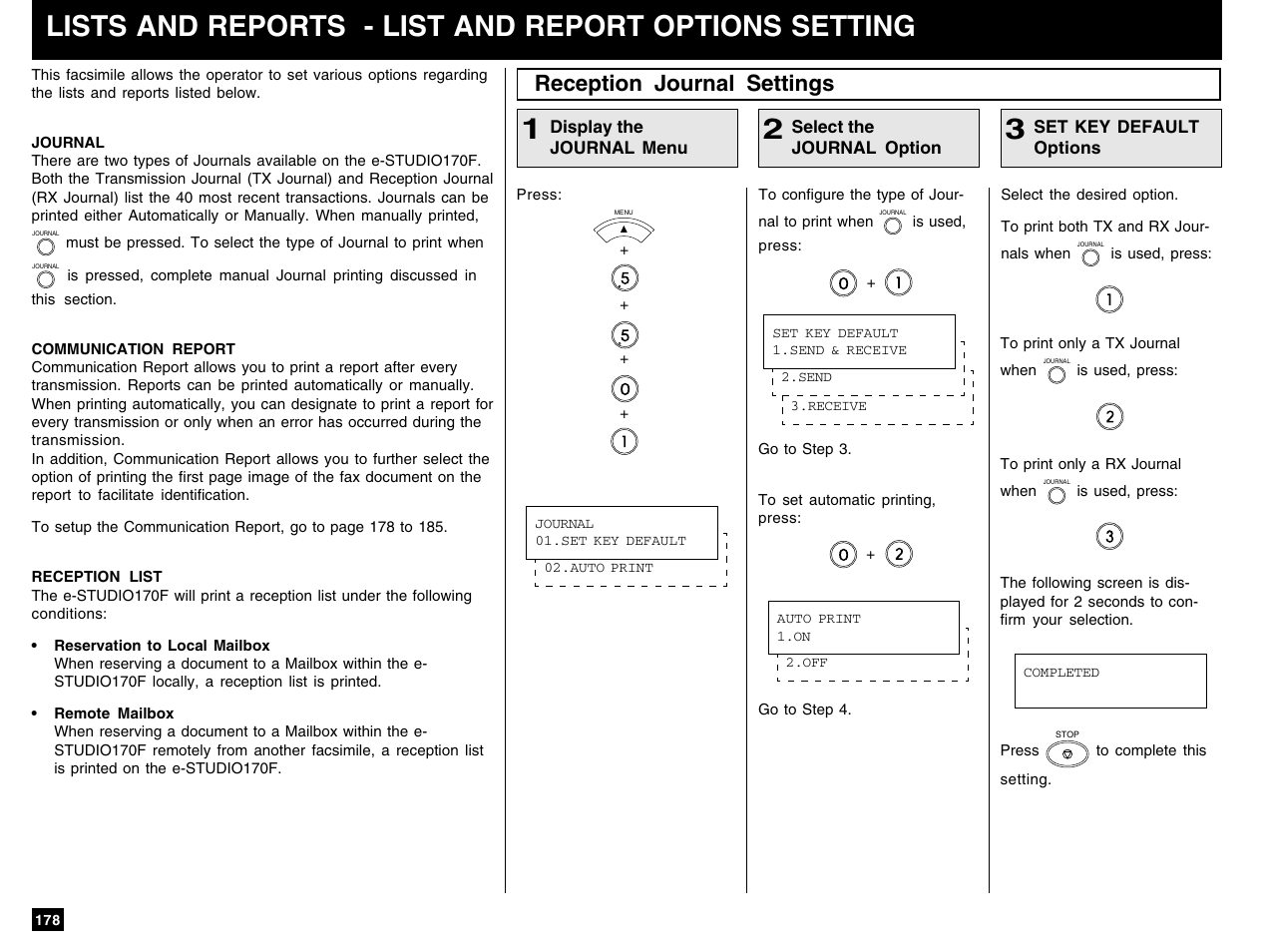 Reception journal settings | Toshiba e-STUDIO 170F User Manual | Page 180 / 244