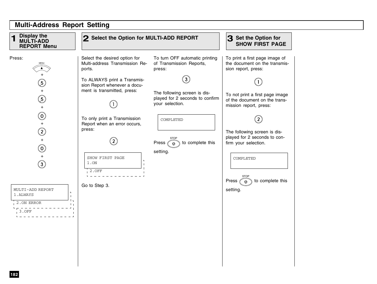 Multi-address report setting | Toshiba e-STUDIO 170F User Manual | Page 184 / 244