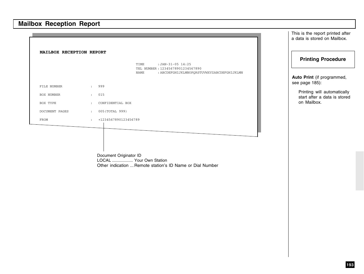 Mailbox reception report | Toshiba e-STUDIO 170F User Manual | Page 195 / 244