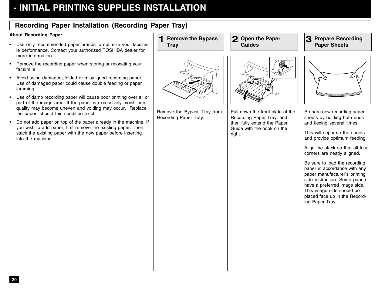 Initial printing supplies installation | Toshiba e-STUDIO 170F User Manual | Page 22 / 244