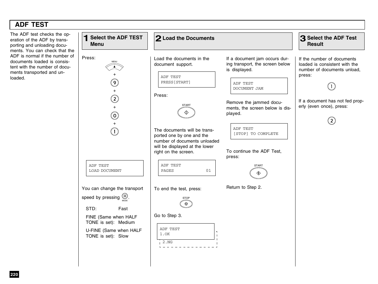 Adf test | Toshiba e-STUDIO 170F User Manual | Page 222 / 244