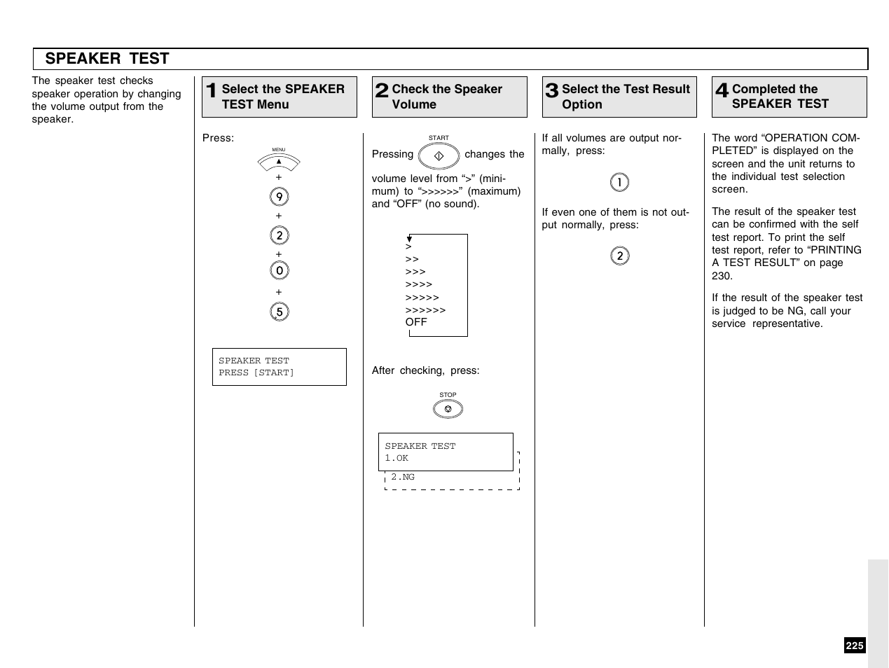 Speaker test | Toshiba e-STUDIO 170F User Manual | Page 227 / 244