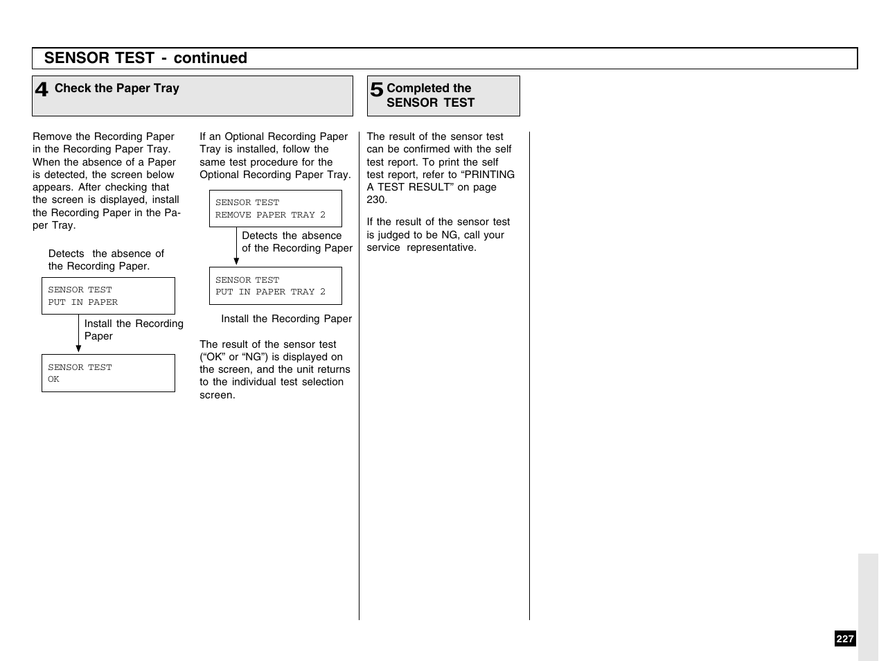 Sensor test - continued | Toshiba e-STUDIO 170F User Manual | Page 229 / 244