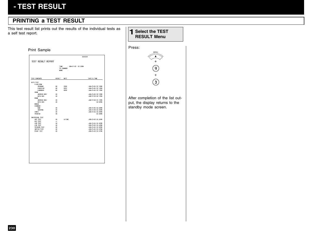 Test result | Toshiba e-STUDIO 170F User Manual | Page 232 / 244