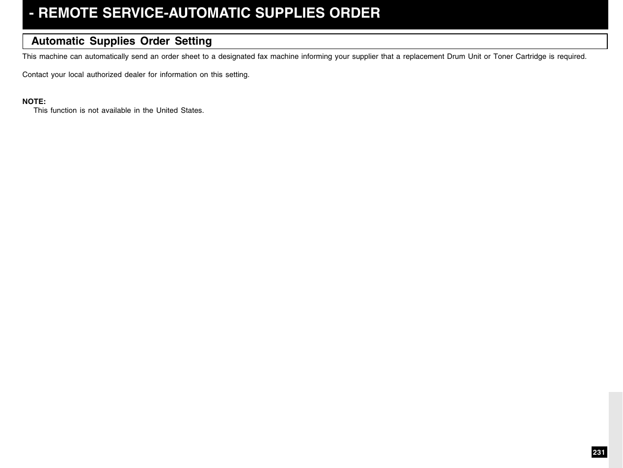 Remote service-automatic supplies order | Toshiba e-STUDIO 170F User Manual | Page 233 / 244