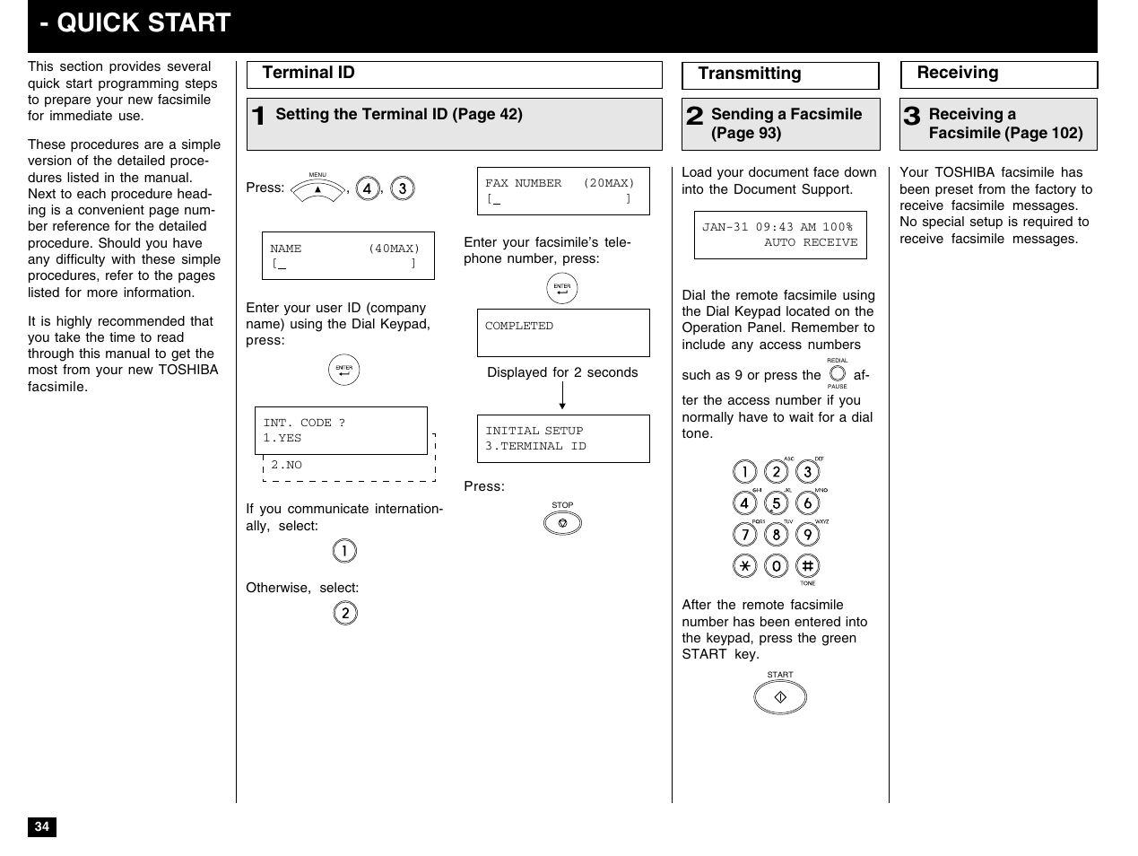 Quick start | Toshiba e-STUDIO 170F User Manual | Page 36 / 244