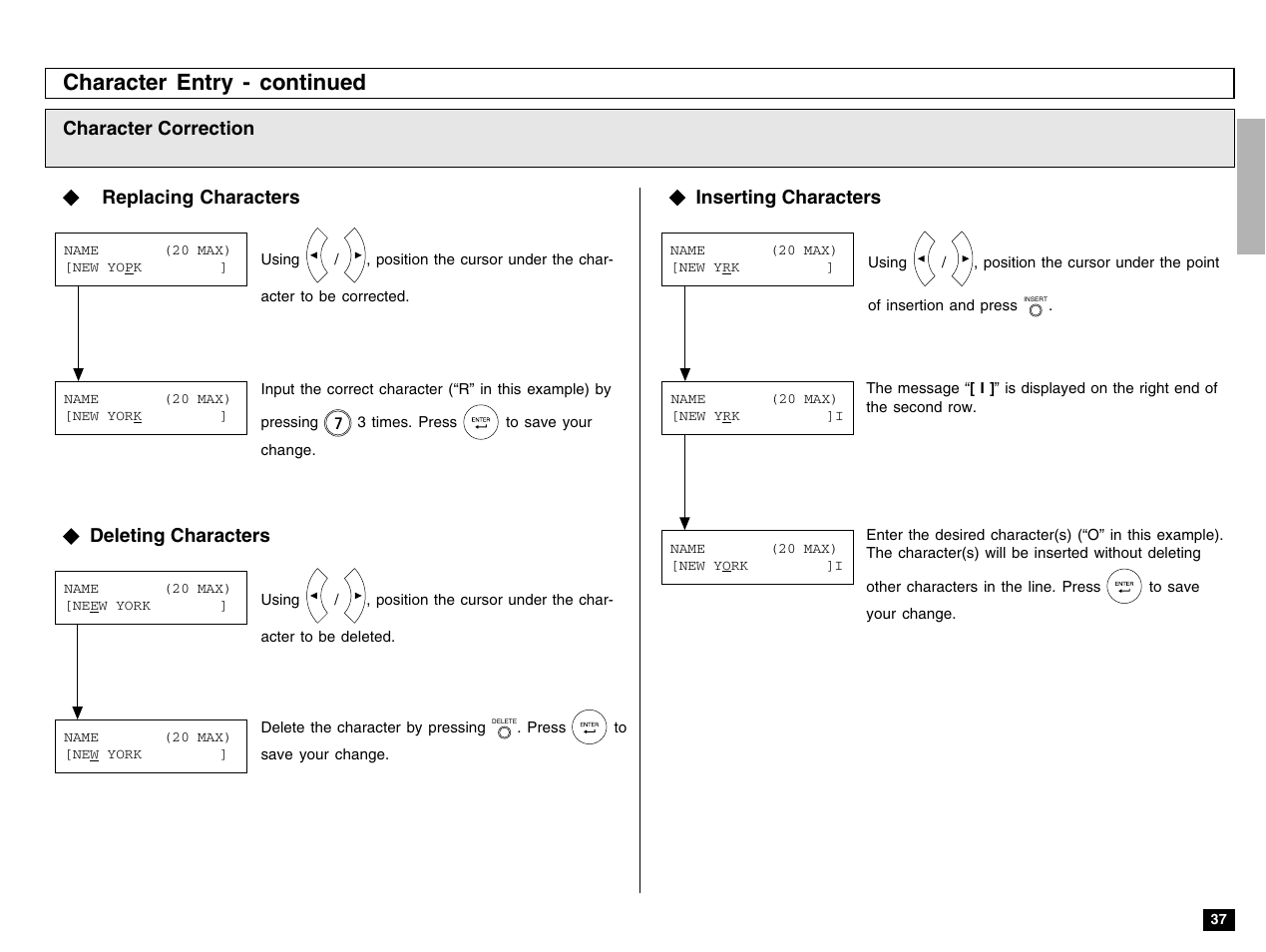 Character entry - continued | Toshiba e-STUDIO 170F User Manual | Page 39 / 244