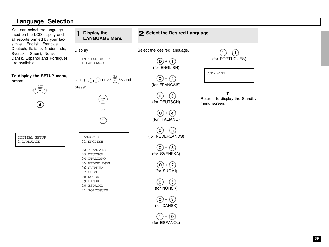 Language selection | Toshiba e-STUDIO 170F User Manual | Page 41 / 244