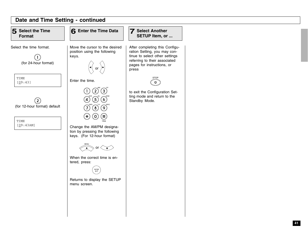 Date and time setting - continued | Toshiba e-STUDIO 170F User Manual | Page 43 / 244