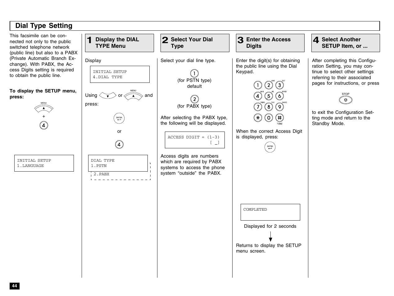 Dial type setting | Toshiba e-STUDIO 170F User Manual | Page 46 / 244