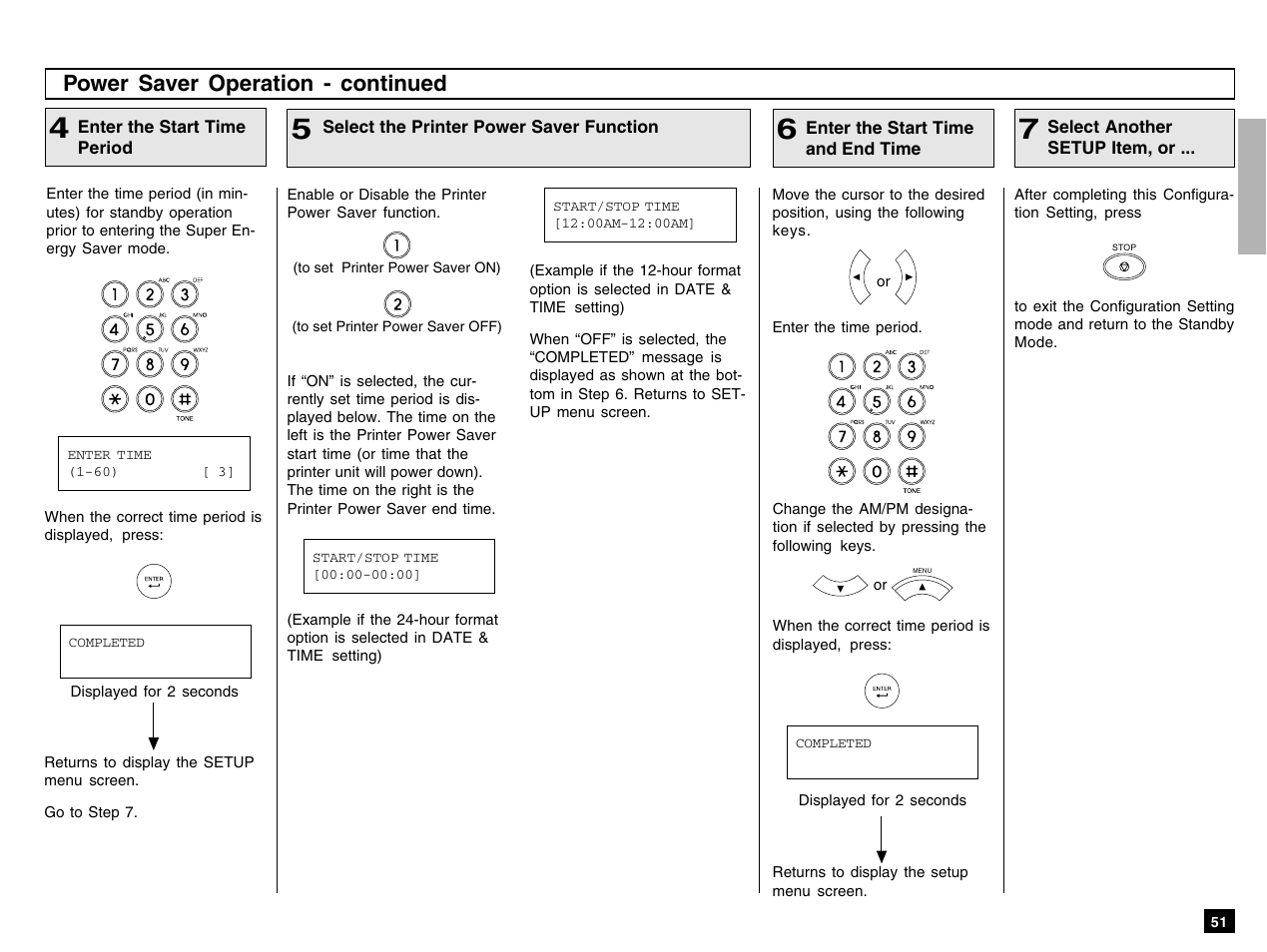 Power saver operation - continued | Toshiba e-STUDIO 170F User Manual | Page 53 / 244