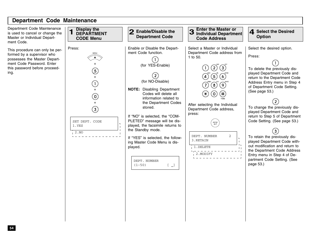 Department code maintenance | Toshiba e-STUDIO 170F User Manual | Page 56 / 244