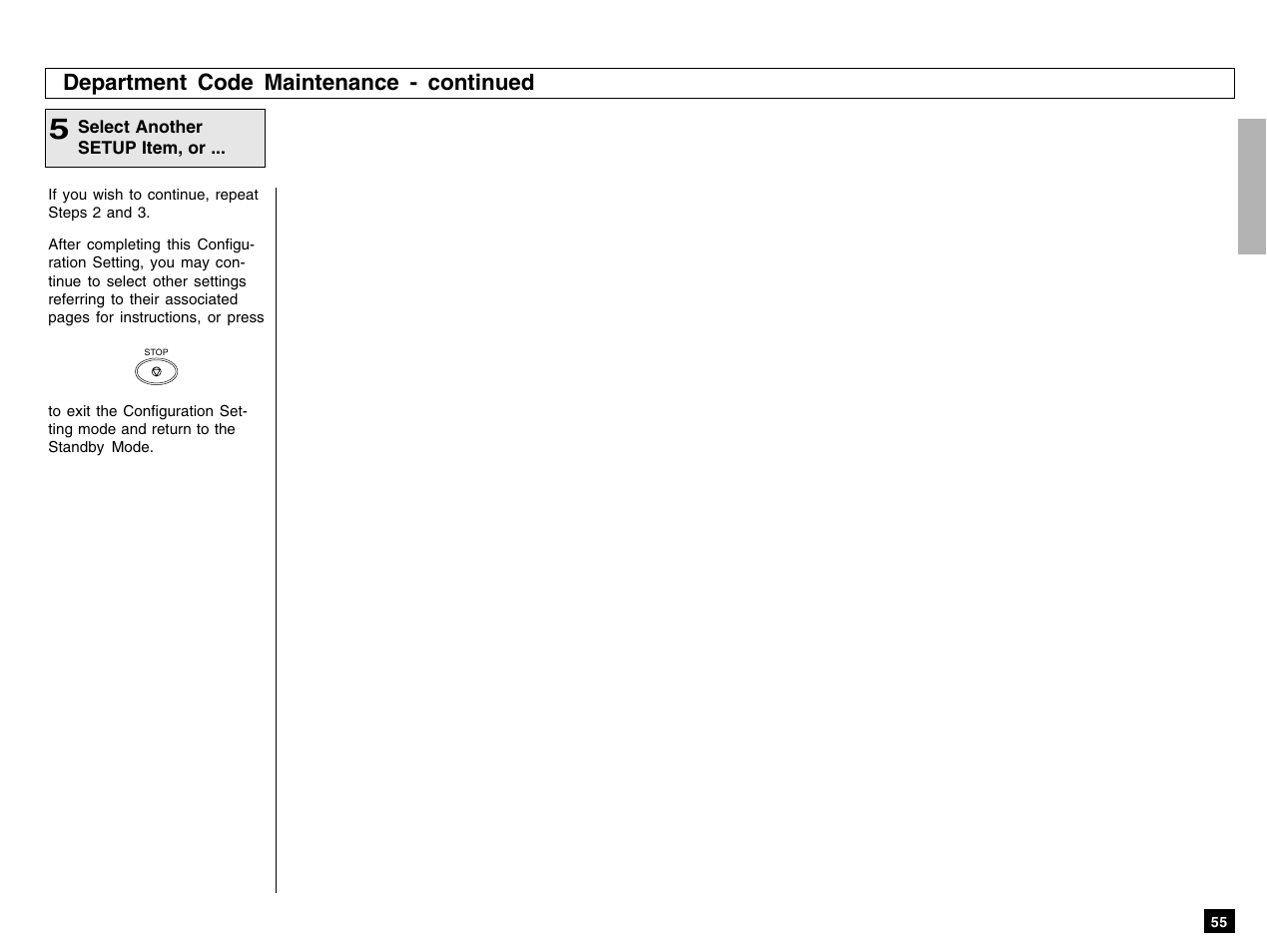 Department code maintenance - continued | Toshiba e-STUDIO 170F User Manual | Page 57 / 244