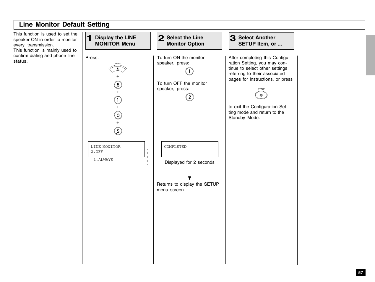 Line monitor default setting | Toshiba e-STUDIO 170F User Manual | Page 59 / 244