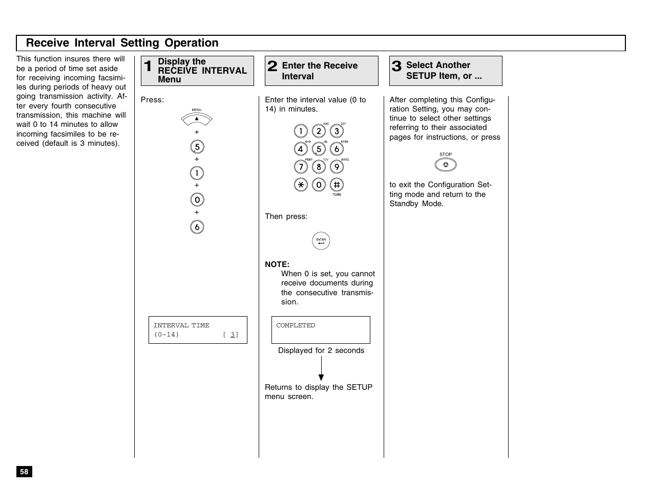 Receive interval setting operation | Toshiba e-STUDIO 170F User Manual | Page 60 / 244