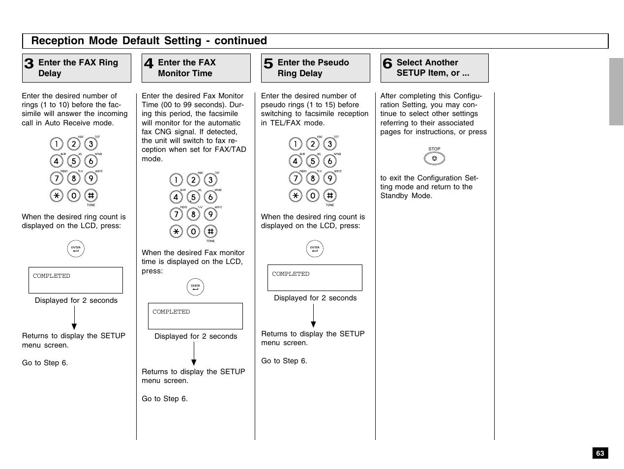 Reception mode default setting - continued | Toshiba e-STUDIO 170F User Manual | Page 65 / 244