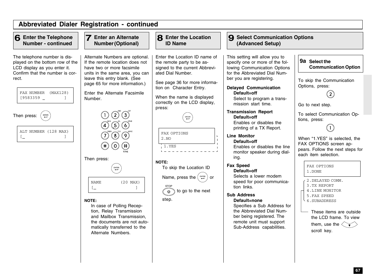 Abbreviated dialer registration - continued | Toshiba e-STUDIO 170F User Manual | Page 69 / 244