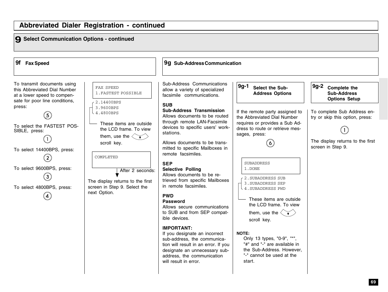 Abbreviated dialer registration - continued | Toshiba e-STUDIO 170F User Manual | Page 71 / 244