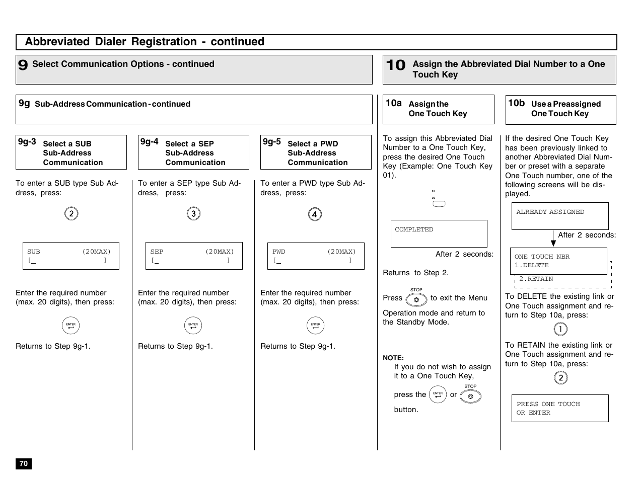 Abbreviated dialer registration - continued | Toshiba e-STUDIO 170F User Manual | Page 72 / 244