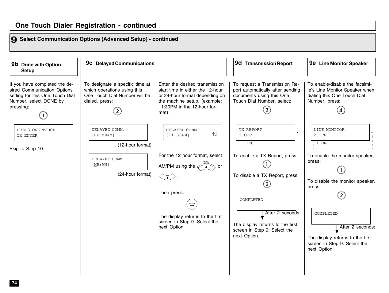 One touch dialer registration - continued | Toshiba e-STUDIO 170F User Manual | Page 76 / 244