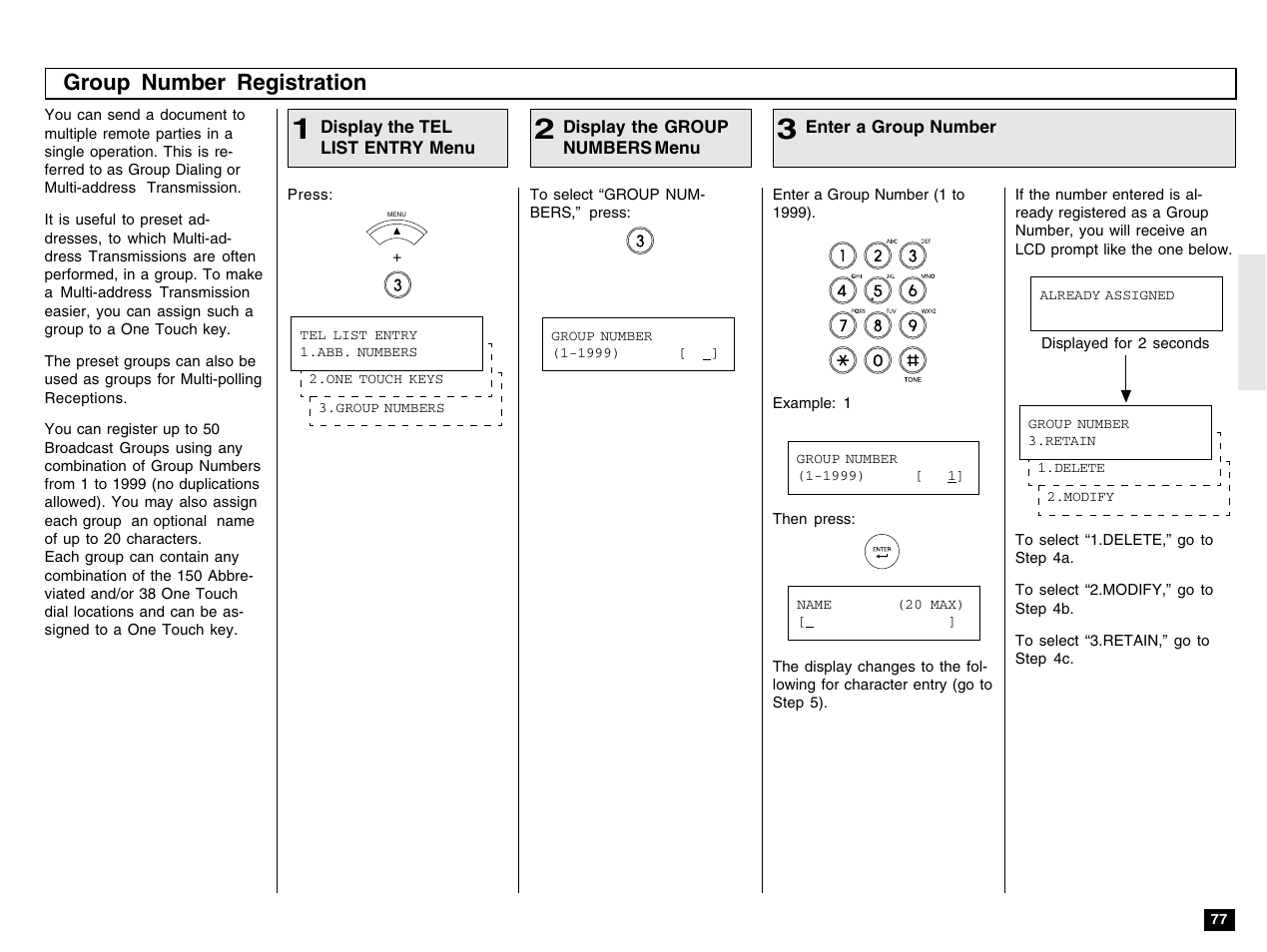 Group number registration | Toshiba e-STUDIO 170F User Manual | Page 79 / 244